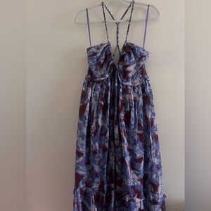 Anthropologie Sleeveless V-Line A-Line Midi Dress